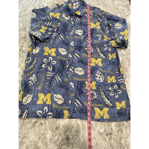 Wes and Willy Mens Sports Fan College Vault Floral Button Up Hawaiian Shirt XL - Picture 4 of 7